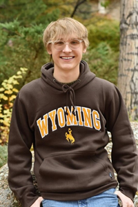 CI Sport® Twill Wyoming Over Bucking Horse Arched Hoodie -  darkchocolate
